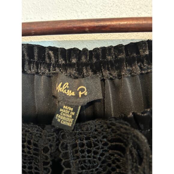 Melissa Paige Women's Crushed Velvet Fringe Dark Bohemian Size M Witchy - Picture 6 of 6